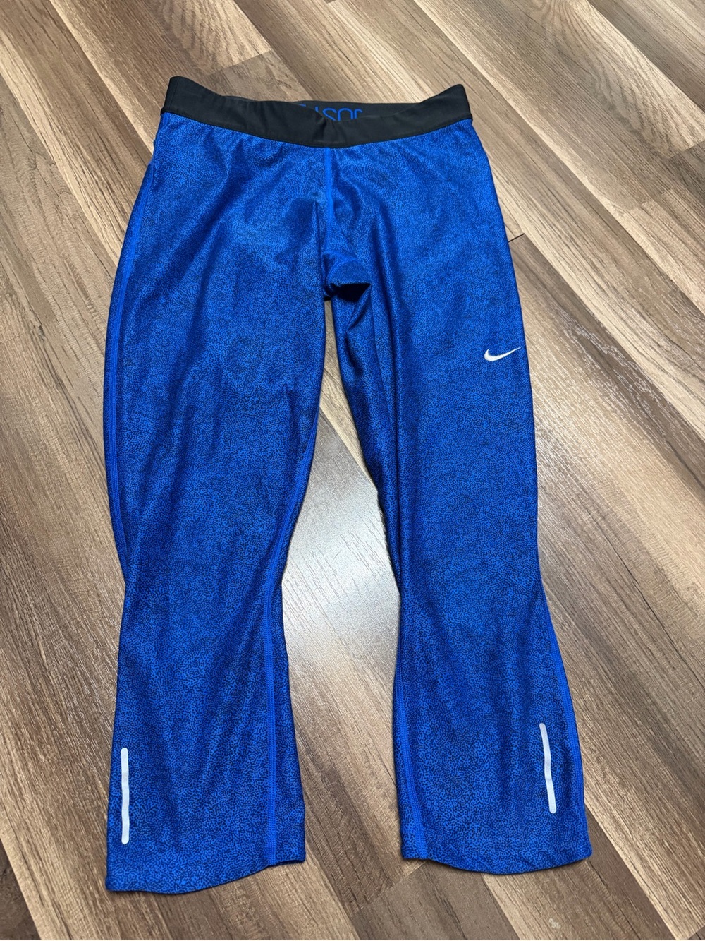Nike Dri-FIT Just Do It Blue Printed Running Pants Medium